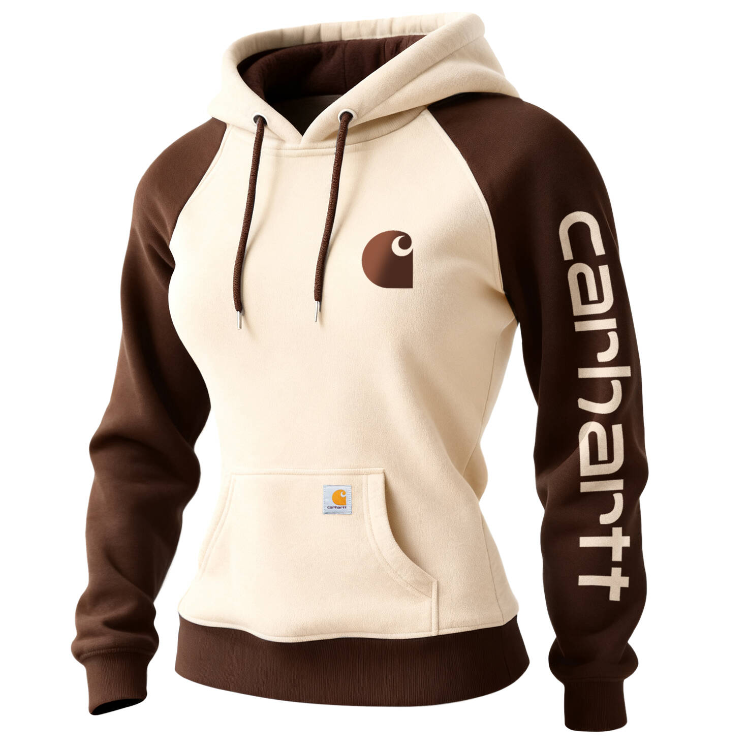 Retro Western Style Women's Raglan Sleeve Contrast Color Stitching 1 Hooded Sweatshirt
