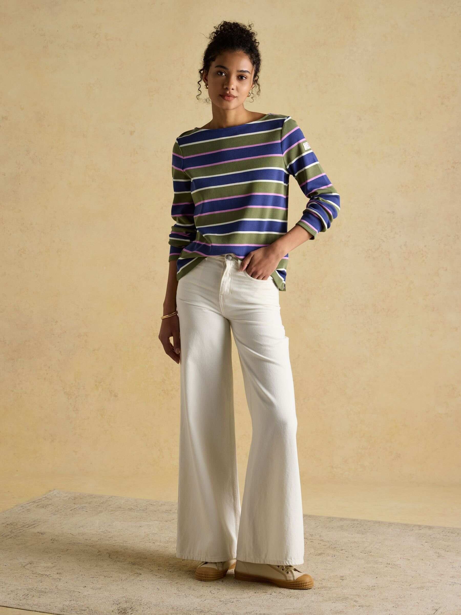 Harbour Multi Boat Neck 100% Cotton Breton Top