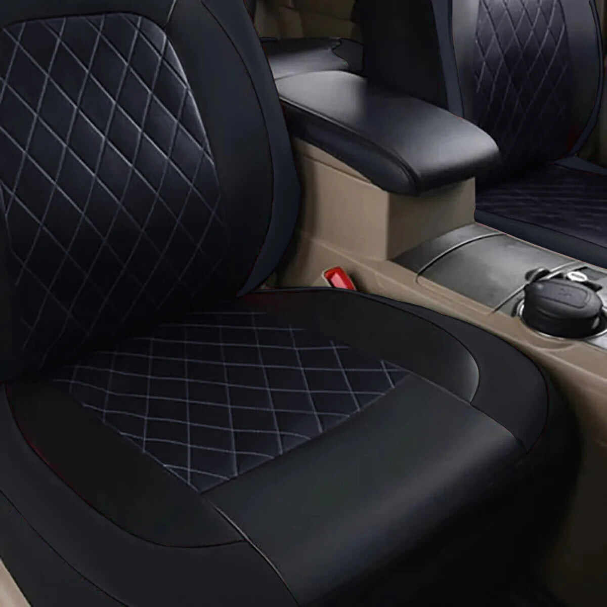 All-Season PU Leather Universal Seat Covers - 5-Seat Set