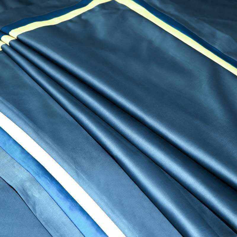 Jadyn Contrasting Double Stripe Border Egyptian Cotton Duvet Cover Set