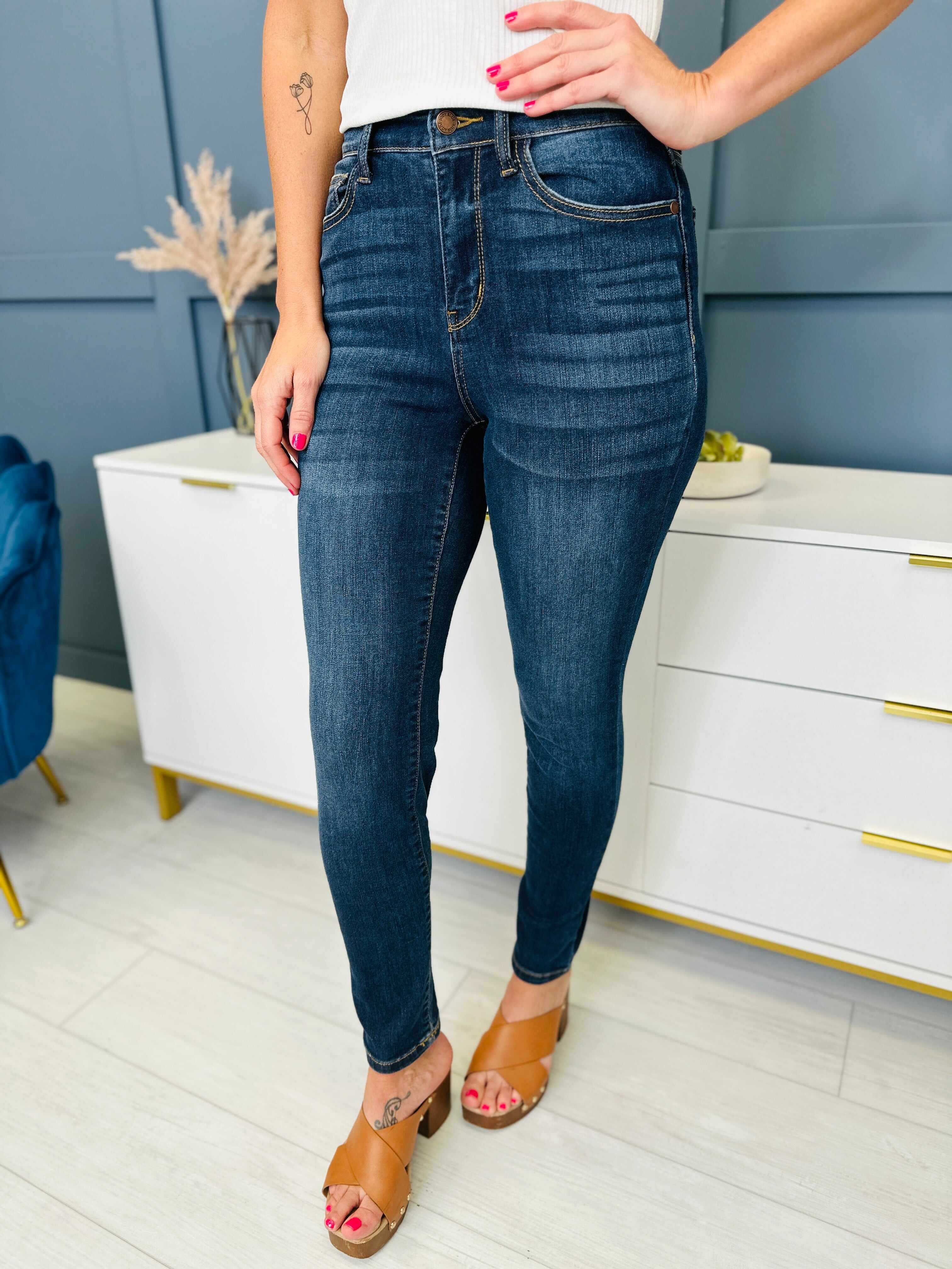 Reg/Curvy Blessed and NonDistressed Relaxed Fit Jeans