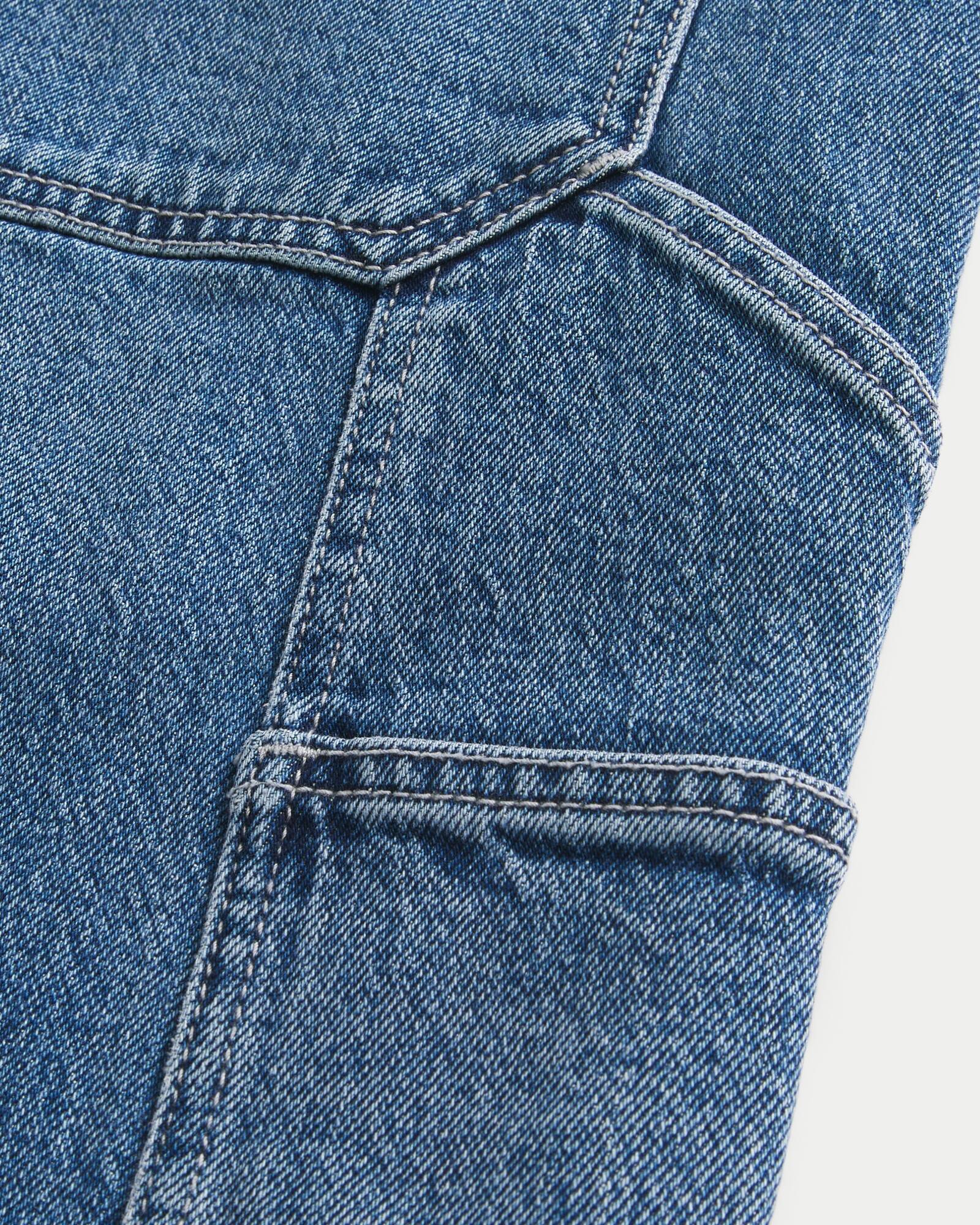 Washed Black Baggy Denim Shorts