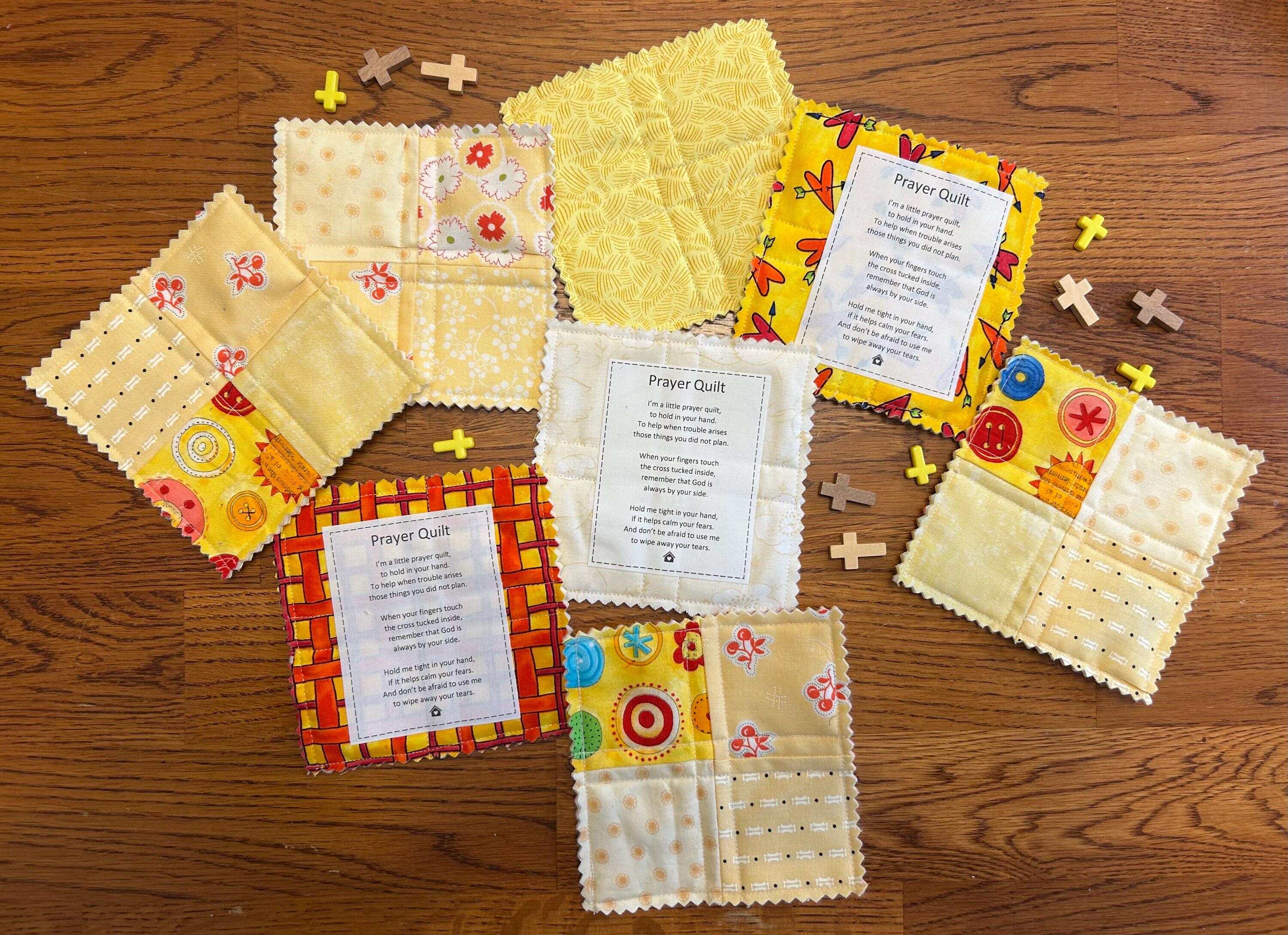 Mini Pocket Prayer Quilt with Wooden Cross