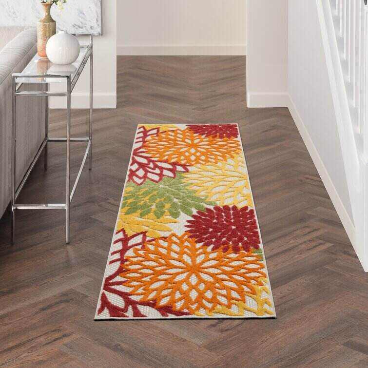 Miraloma Green/Red/Orange Indoor/Outdoor Rug