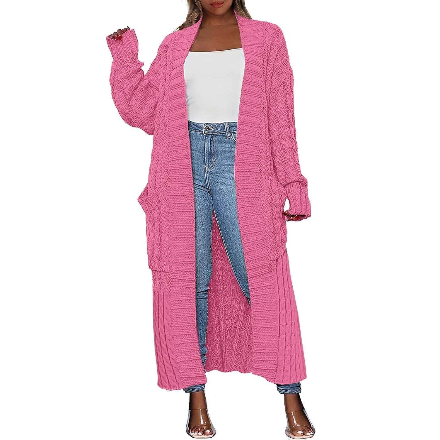 🔥 Last Day For Clearance !-Women's Long Cardigan 2026 Oversized Coat Long Sleeve Open Cardigan Knitted Extra