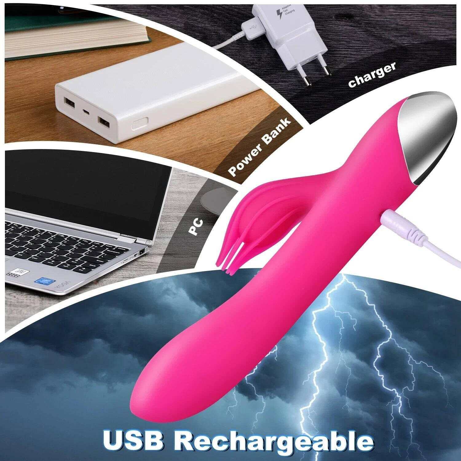 USB Rechargeable 10-Speed Rabbit Vibrator – Clitoris & G-Spot Massager