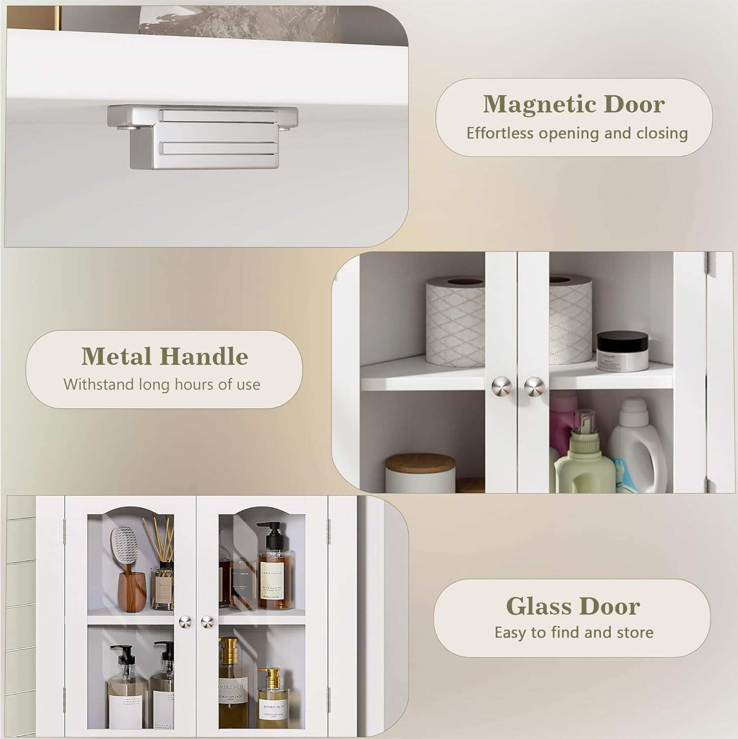 VECELO Corner Bathroom Cabinet