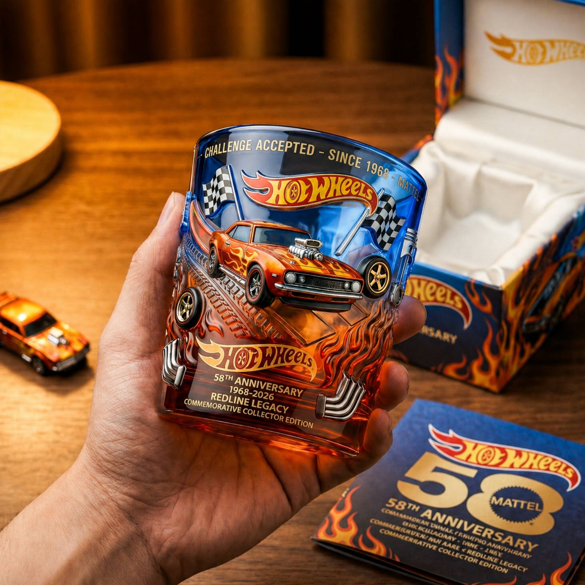 🔥 Hot Wheels 58th Anniversary Limited Edition Glass
