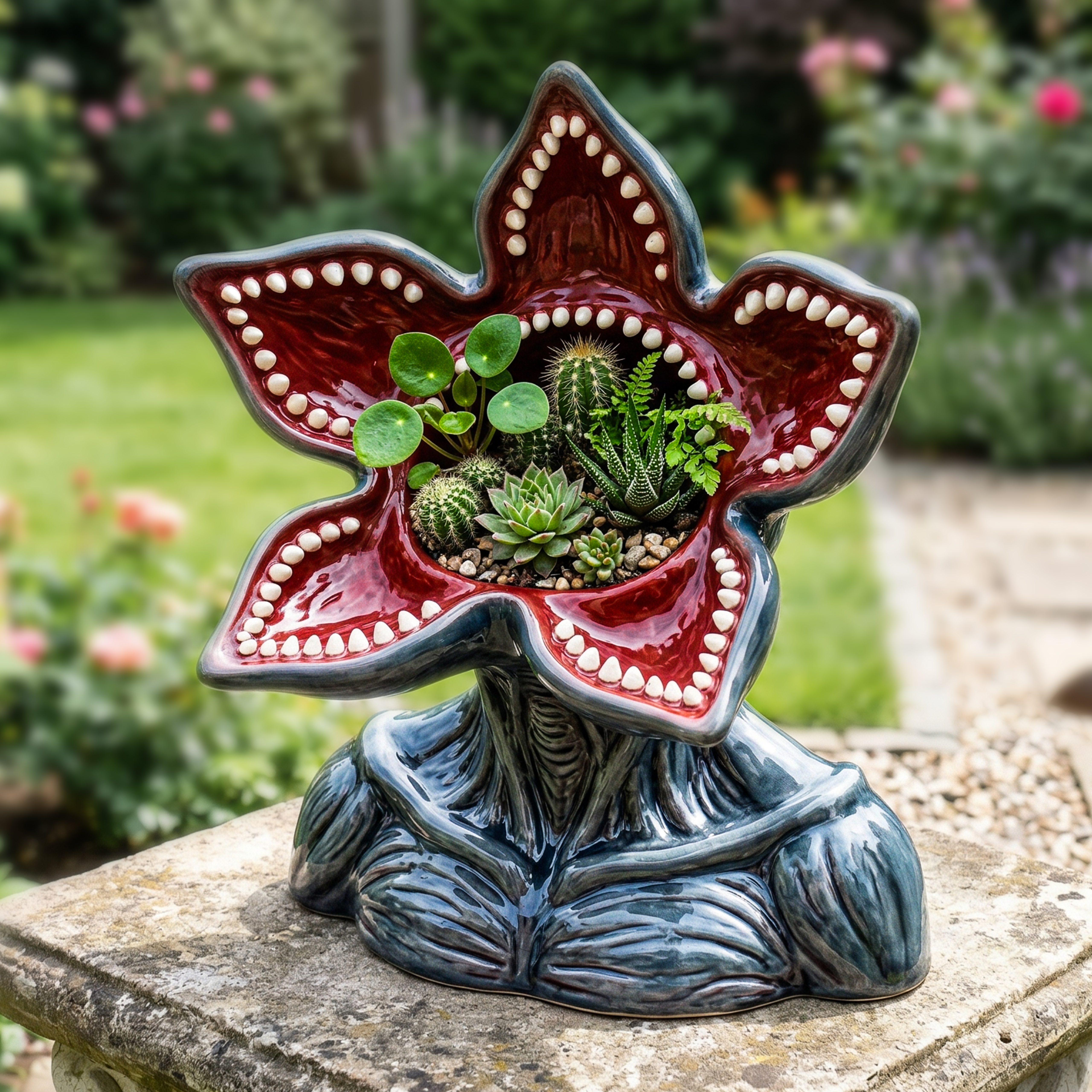 🌺 Stranger Things Demogorgon Planter – Feed the Beast 🍖