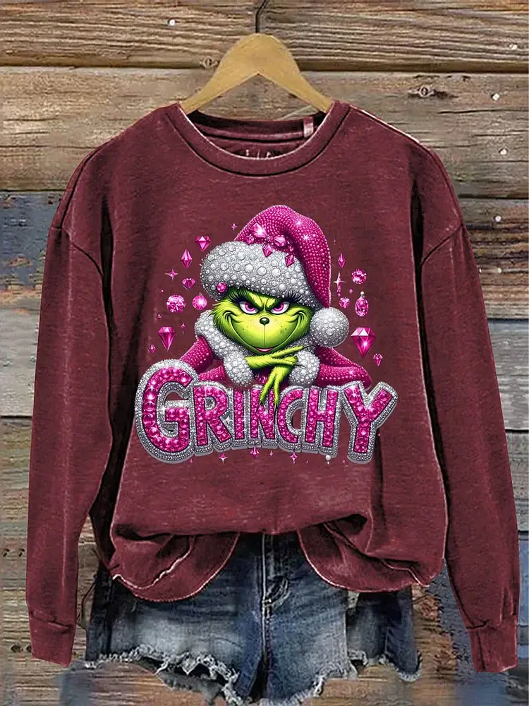 Women's Christmas  Funny Pattern Neck Sweatshirt