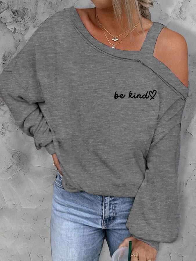 Women's Be Kind The World Is A Better Place With You In It Print Casual Balloon Sleeve T-Shirt