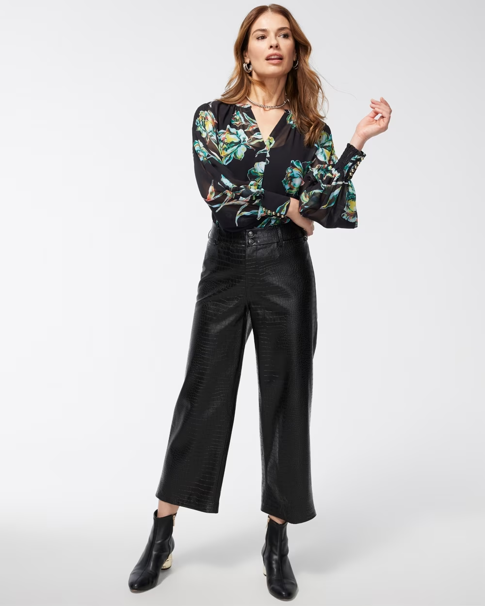 Chiffon Sheer Floral Shirt