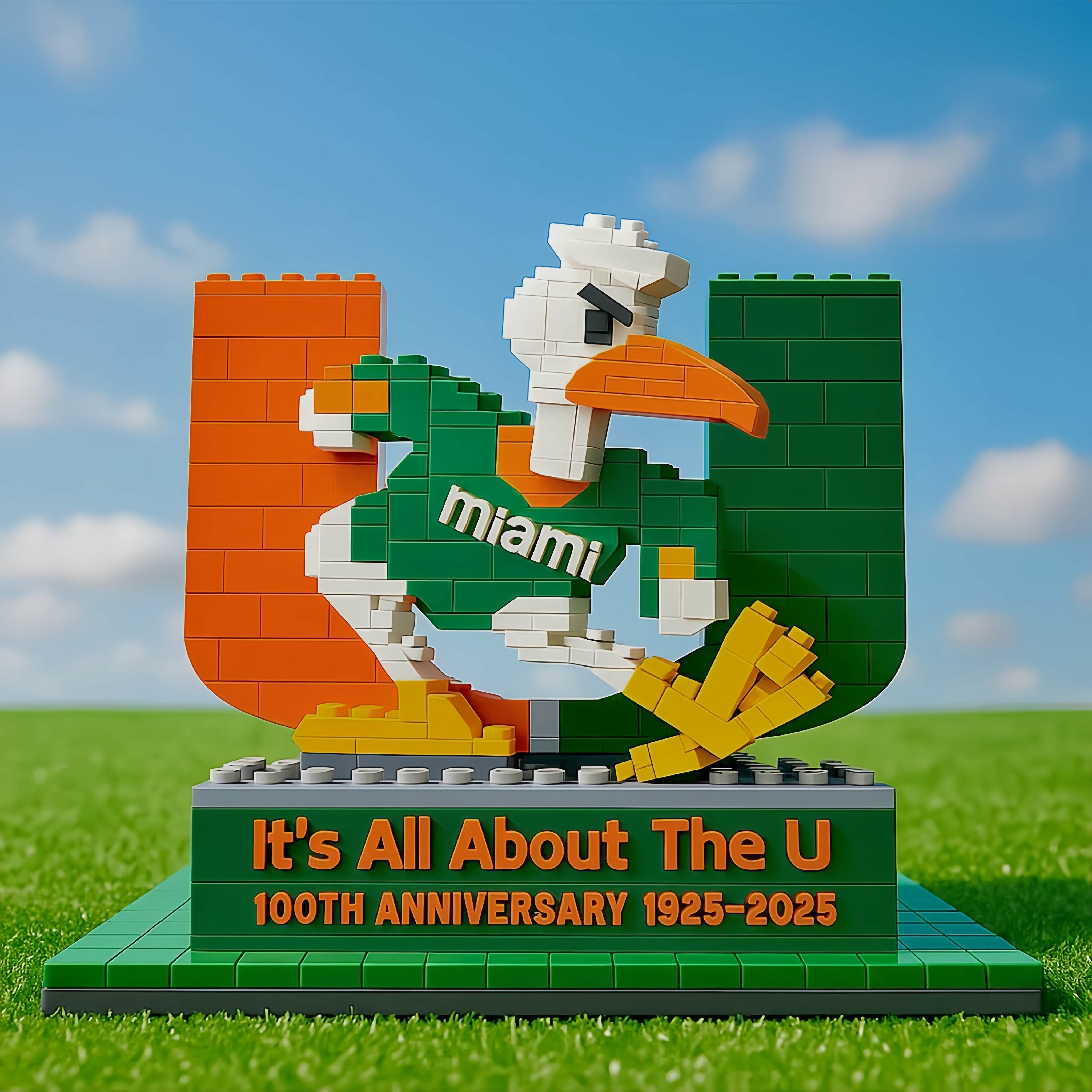 UM Hurricanes100 Years of Hurricanes Pride Brick Set