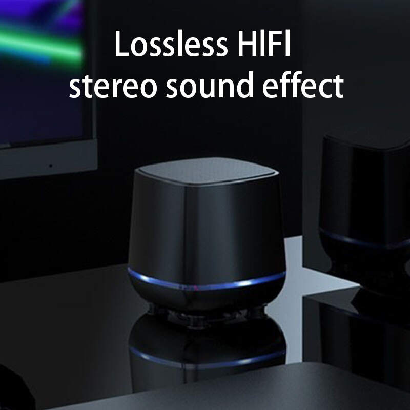 3D Surround Sound Round Speakers For PC - HiFi Stereo Portable Speakers With USB-C & 3.5mm Audio Jack, Vibrant RGB LED Lighting, Sleek Black Design - Ideal For Gaming & Home Theater Setups