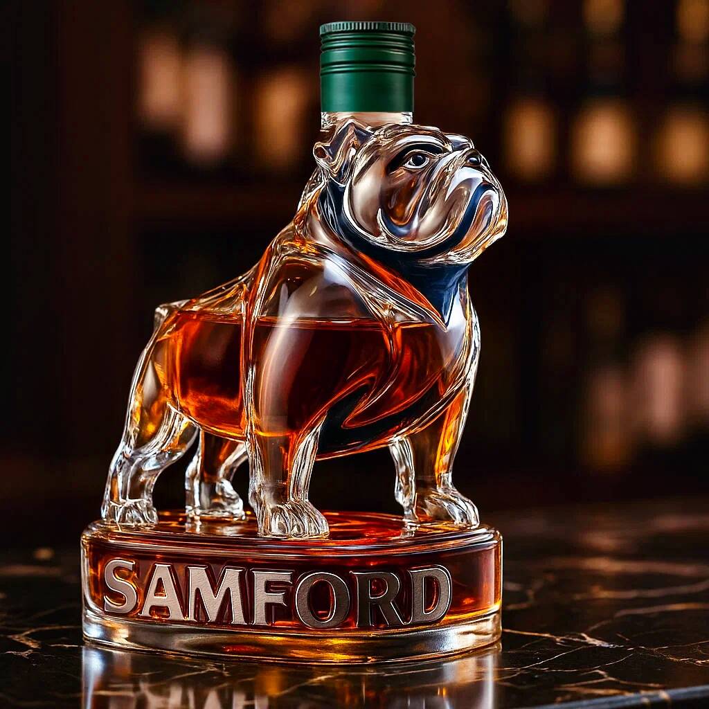 Samford Bulldogs Whiskey Bottle