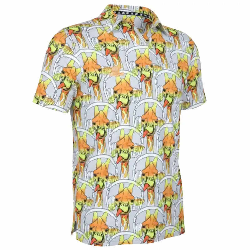 Party Animal Cool-Stretch Men's Golf Shirt (Giraffe)