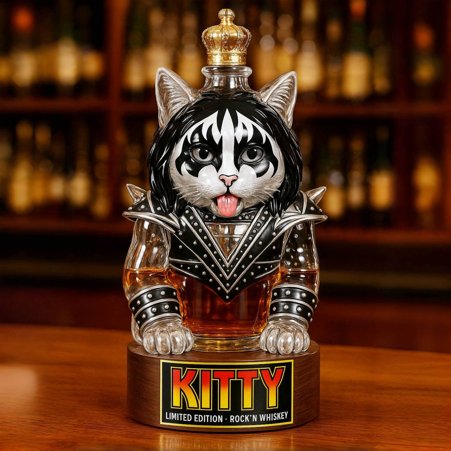 KISS Kitty Whiskey Bottle
