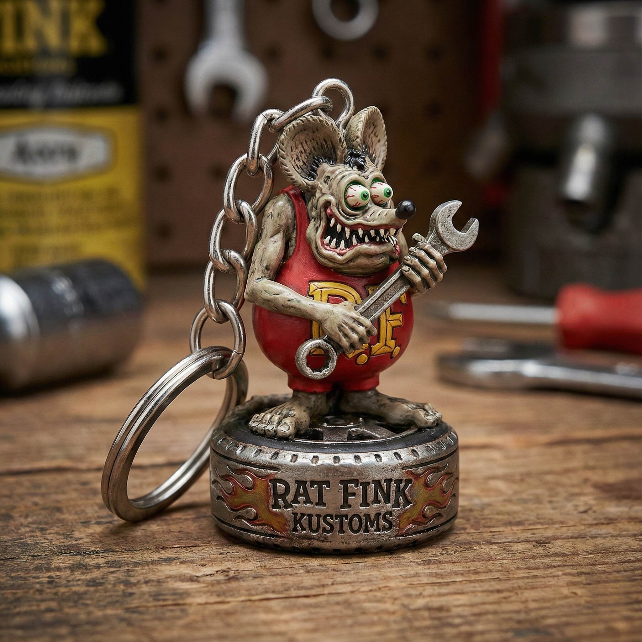 Rat Fink Kustoms Handmade Figure Keychain