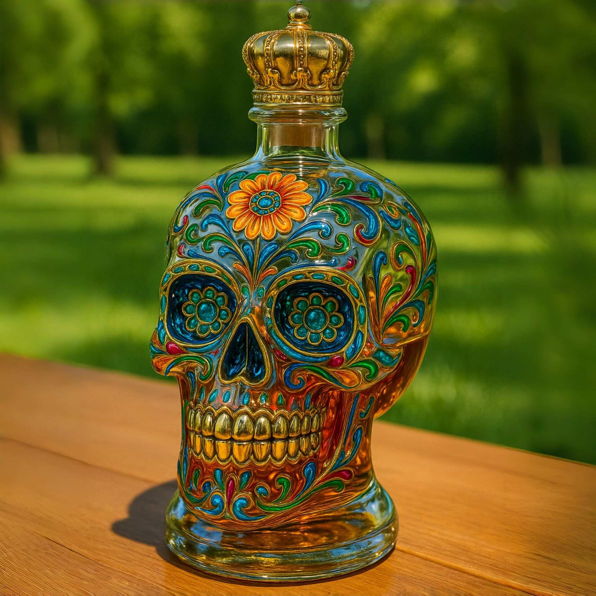 Calavera Whiskey Bottle