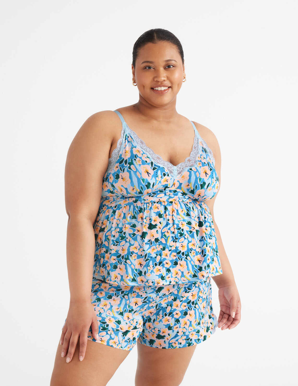 Modal Sleep Set - Lace Trim Cami and Lace Trim Shorts
