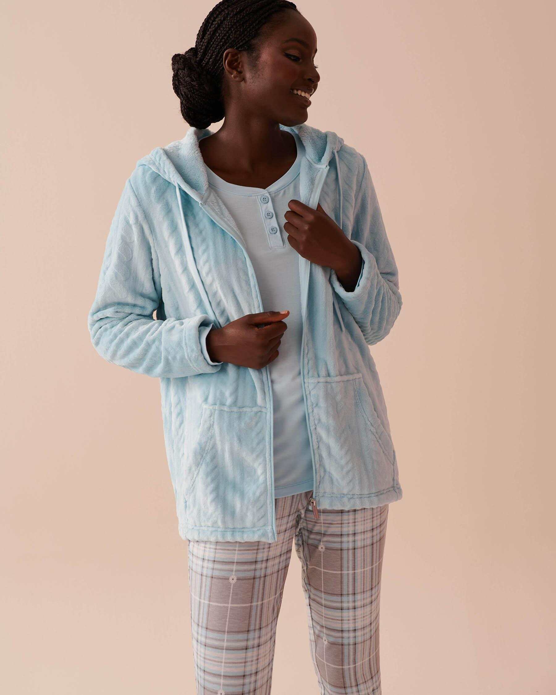 Recycled Fibers Cable Effect Soft Hooded Cardigan