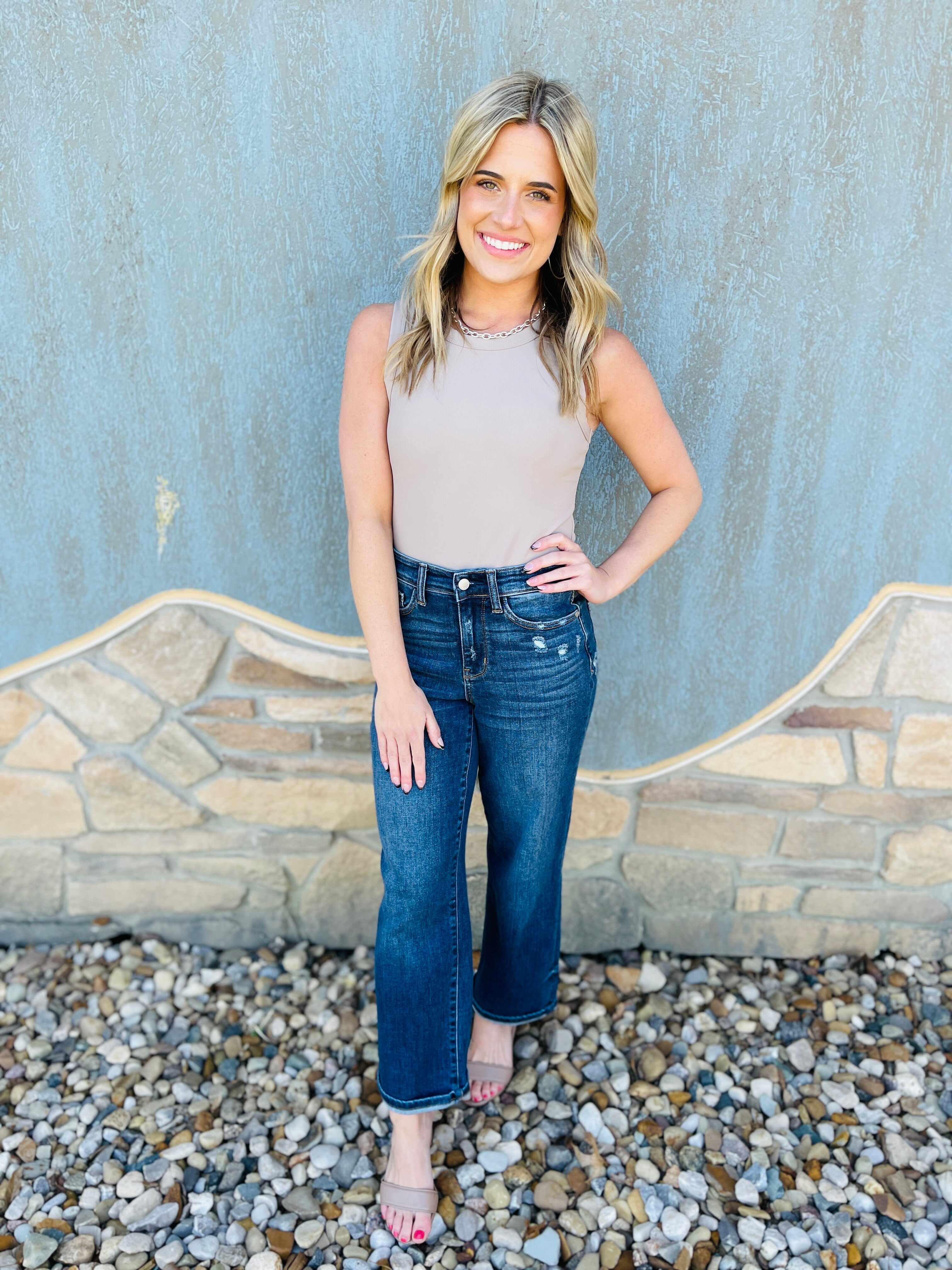 REG/CURVY No Bad Days Cropped Wide Leg Jeans