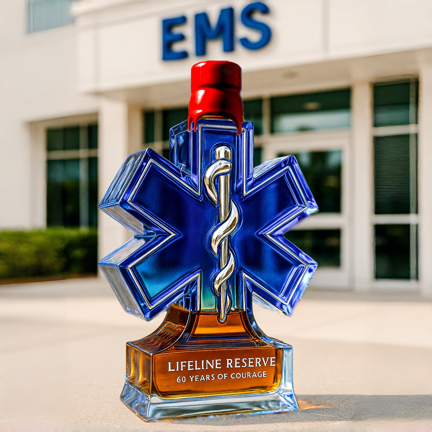 EMS 60th Anniversary Lifeline Reserve Whiskey Bottle
