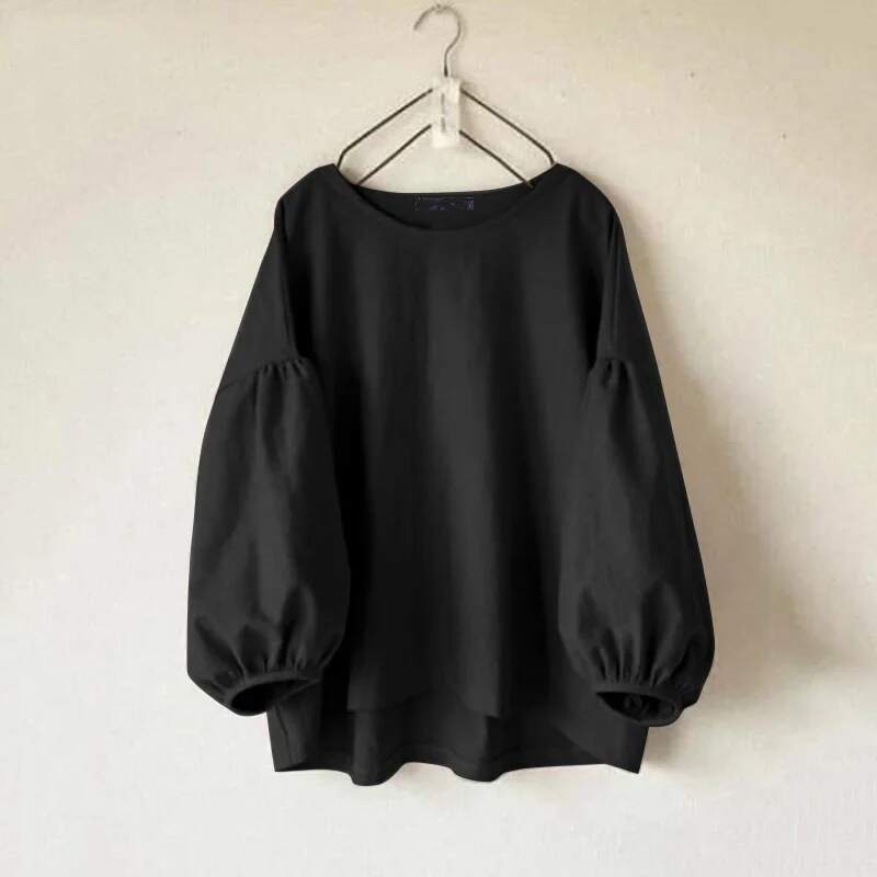 🔥Summer Arrivals🌟Women's casual round neck long sleeve loose retro shirt