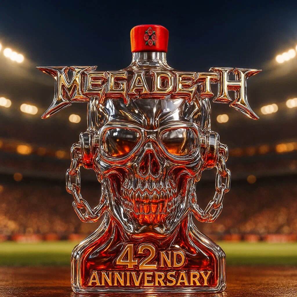 Megadeth 42nd Anniversary Whiskey Bottle