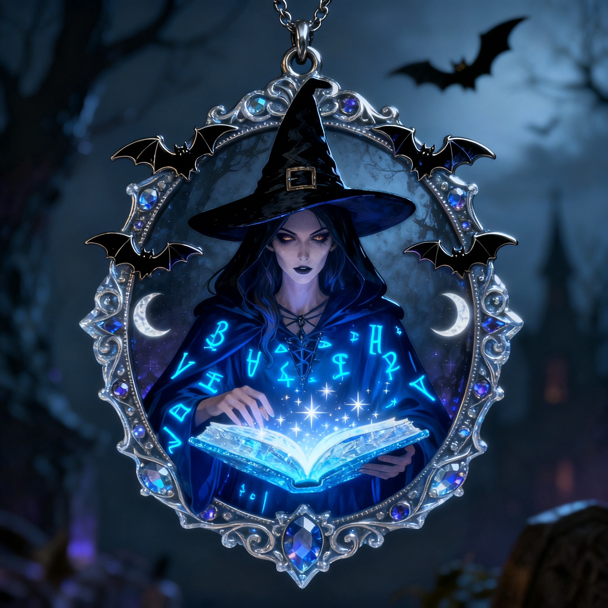 Mysterious Enchanting Witch Pendant Ornament