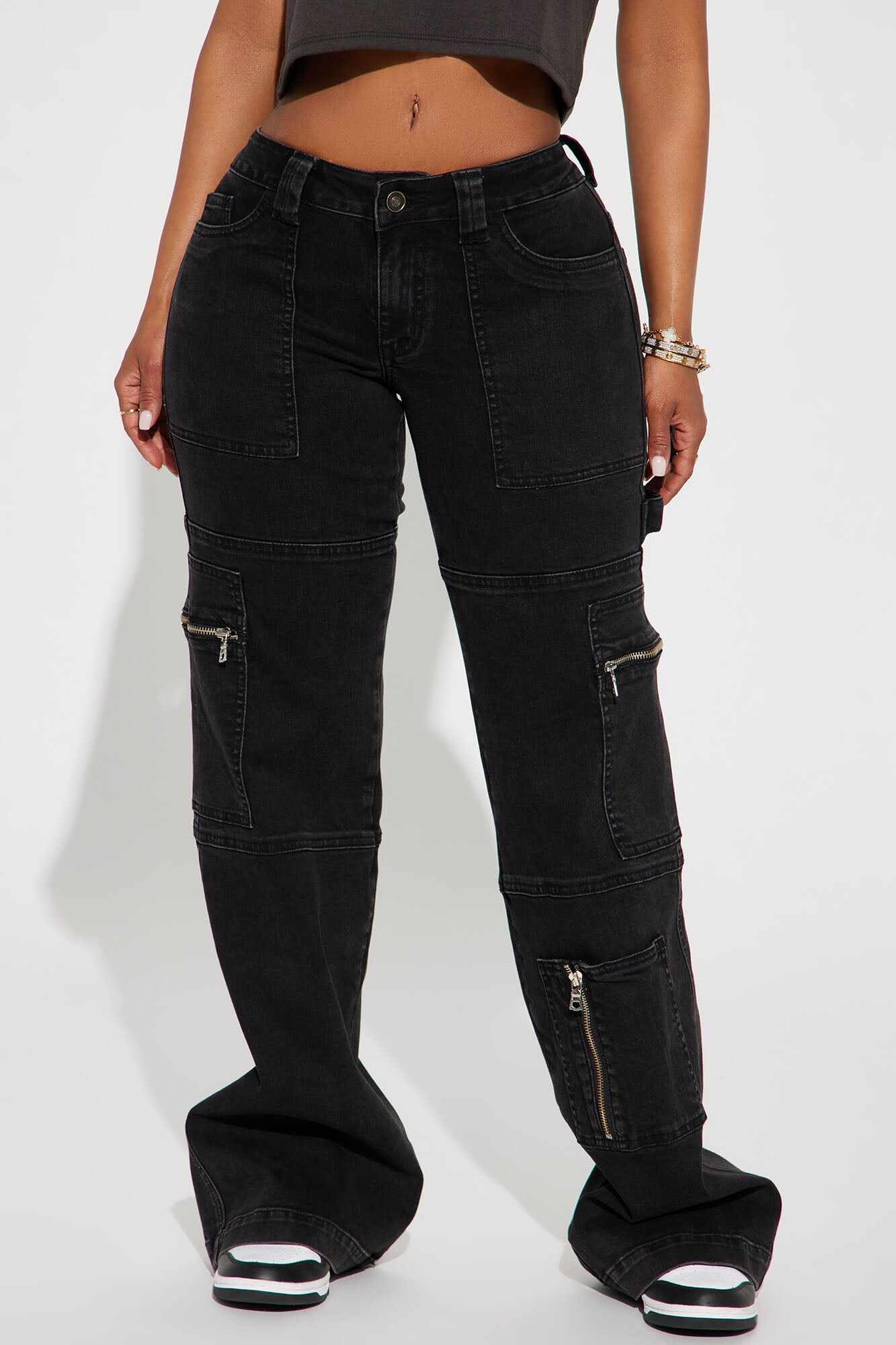 To The Next Level Stretch Cargo Jean - Black Wash