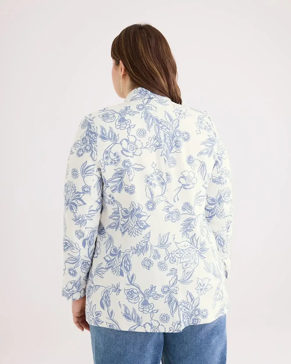 Printed Linen Blend Blazer