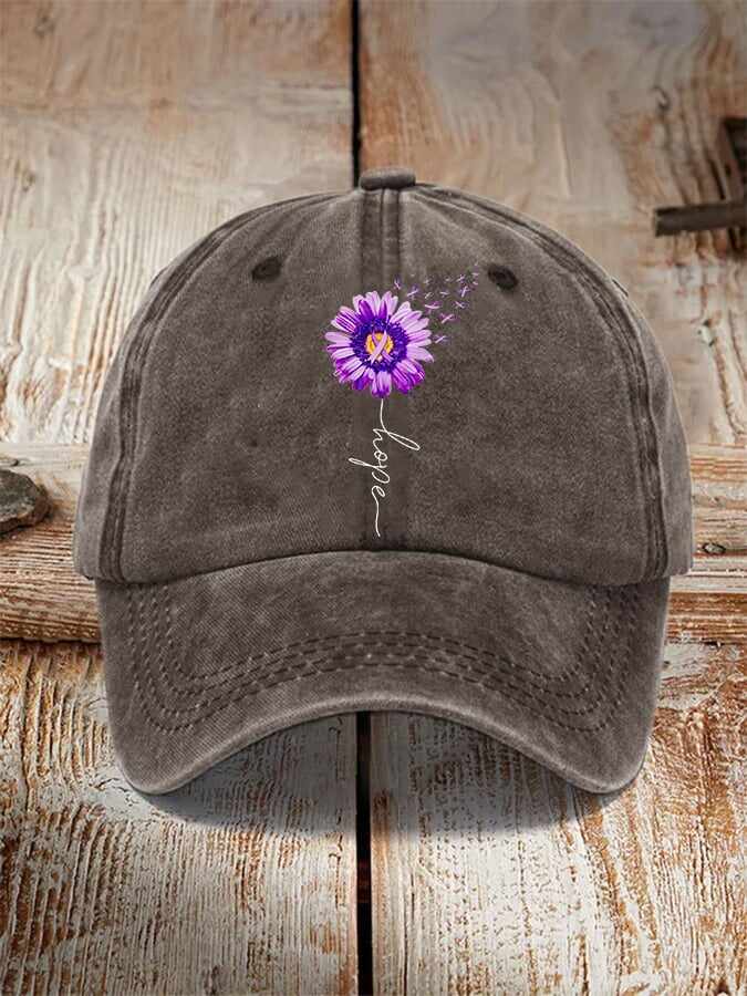 Purple Ribbon Alzheimer's Awareness Fighter Supporter Hat