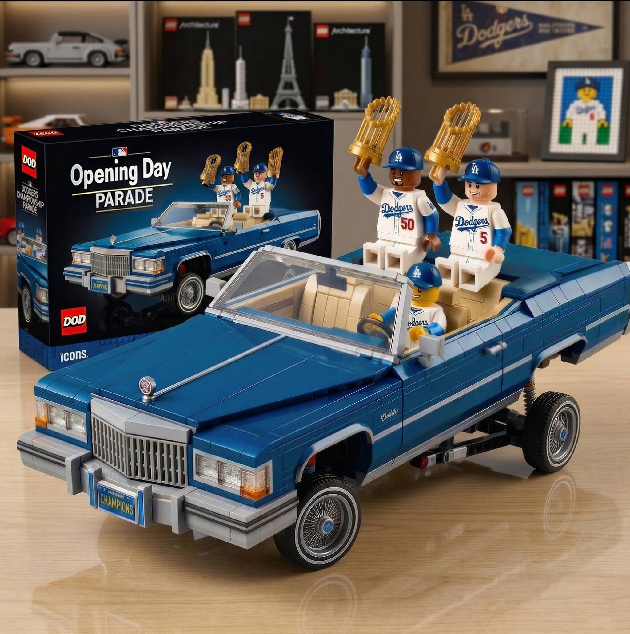 LA Dodgers Opening Day Parade Lowrider Building Block Set