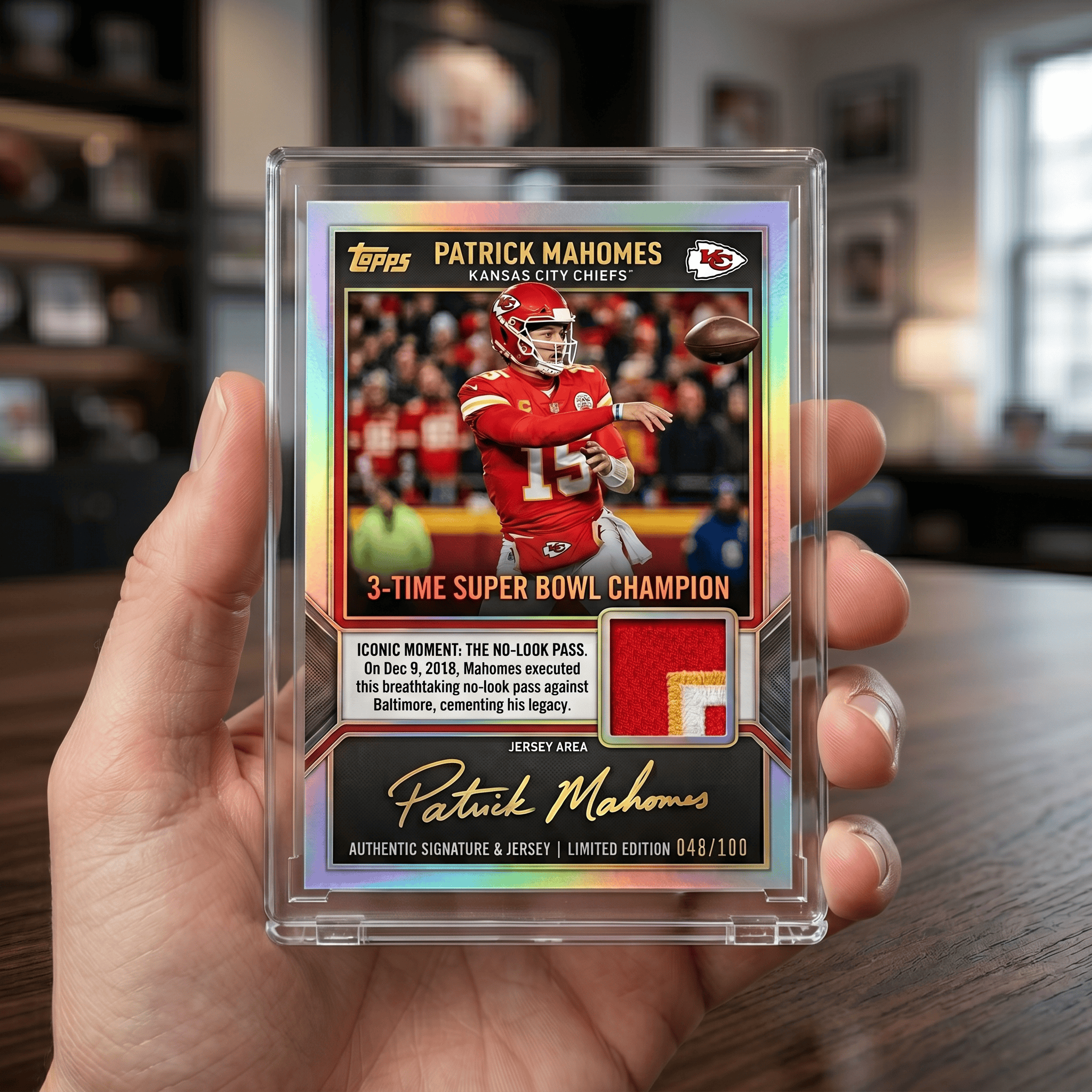 Patrick Mahomes TOPPS Signed Jersey Card