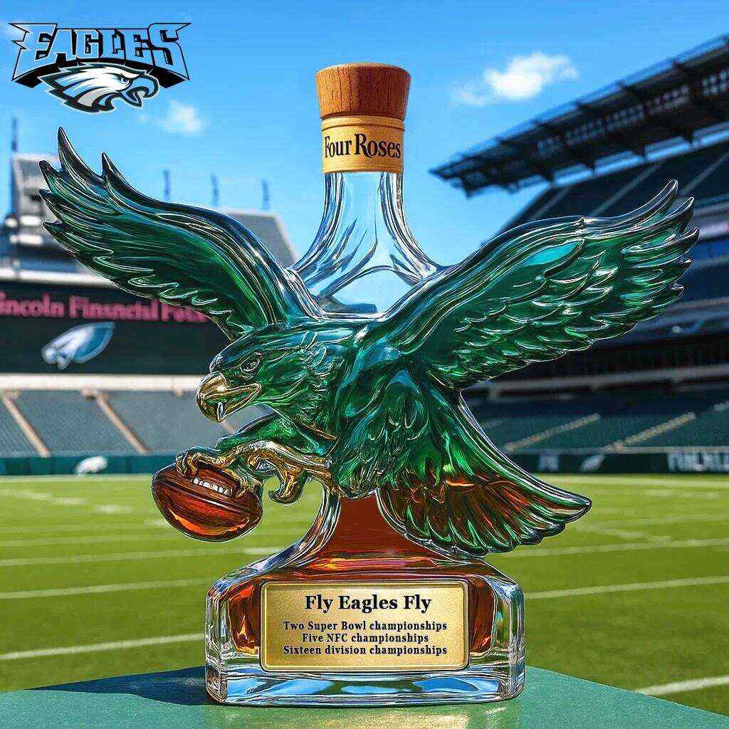 Philadelphia Eagles Retro Logo Whiskey Bottle