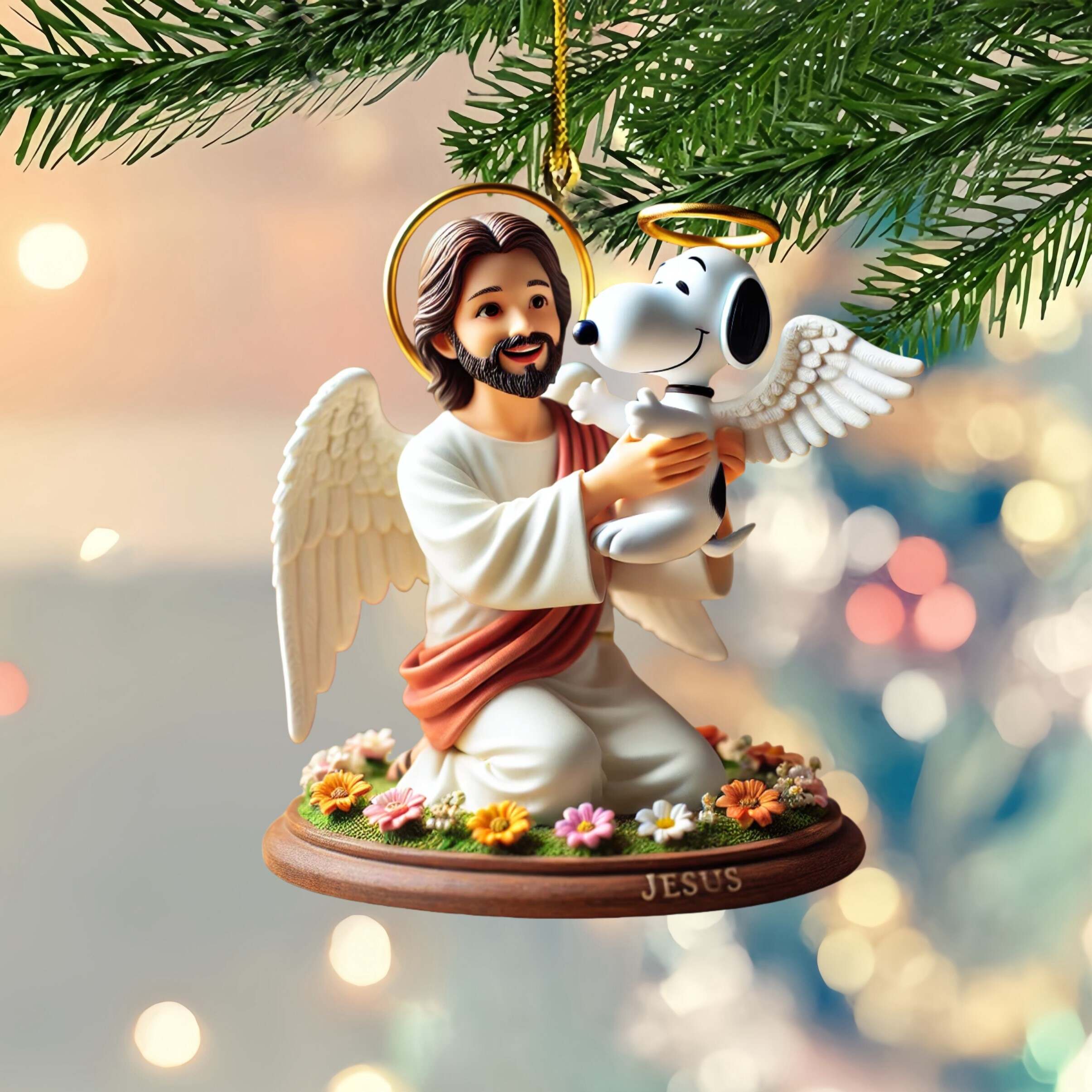 Jesus & Snooopy Christmas Friendship Ornaments