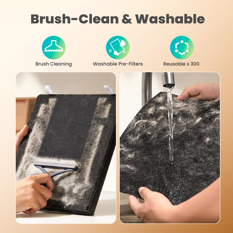 Air Purifiers For Home Pets, 3-in-1 Washable HEPA Filter, Covers up to 2200 Ft², Dual-Sided Filter with 220g Activated Carbon, Pet-Friendly Design – Pet Lock, Allergen Relief & Odor Removal