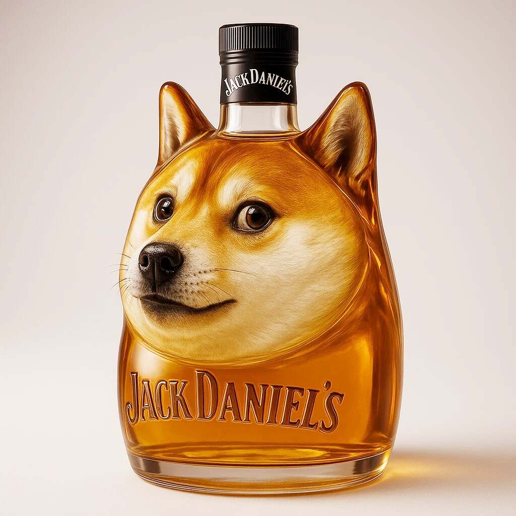 Funny Doge emoji Whisky Bottle