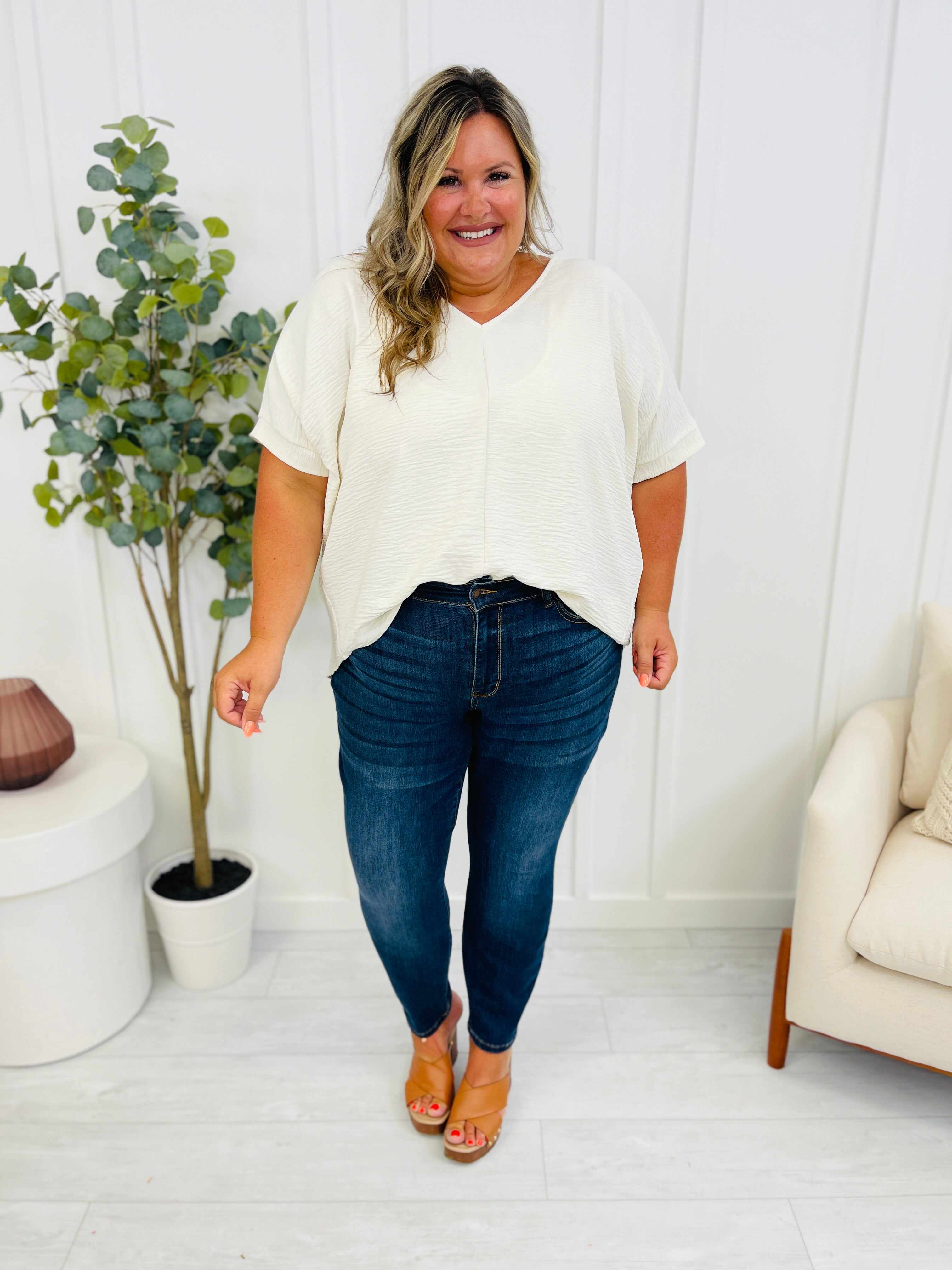 Reg/Curvy Blessed and NonDistressed Relaxed Fit Jeans