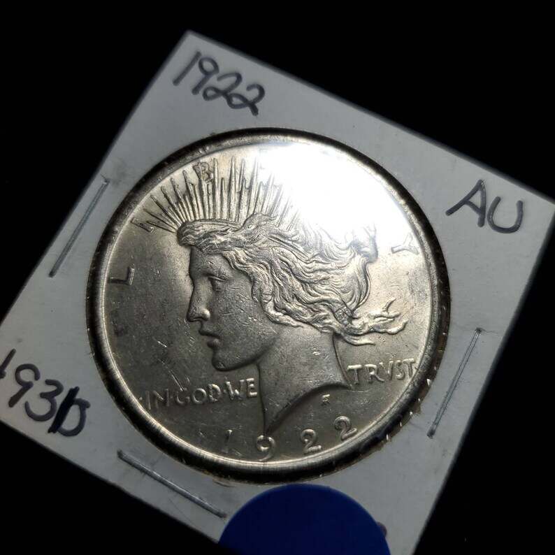 1922 Silver Peace Dollar AU/BU  -  Lot#930