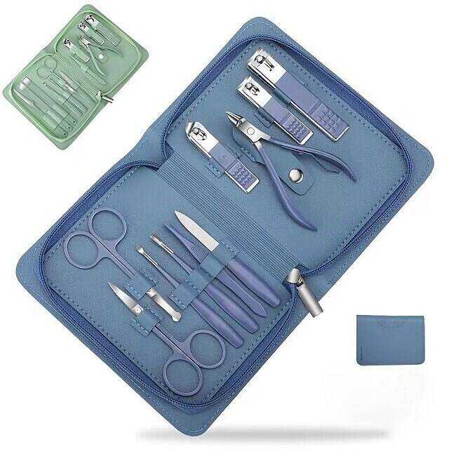22pcs Professional Nail Clippers Pedicure Kit Stainless Steel Toenails Nail Files Ear Spoon, Grooming Kit For Travel