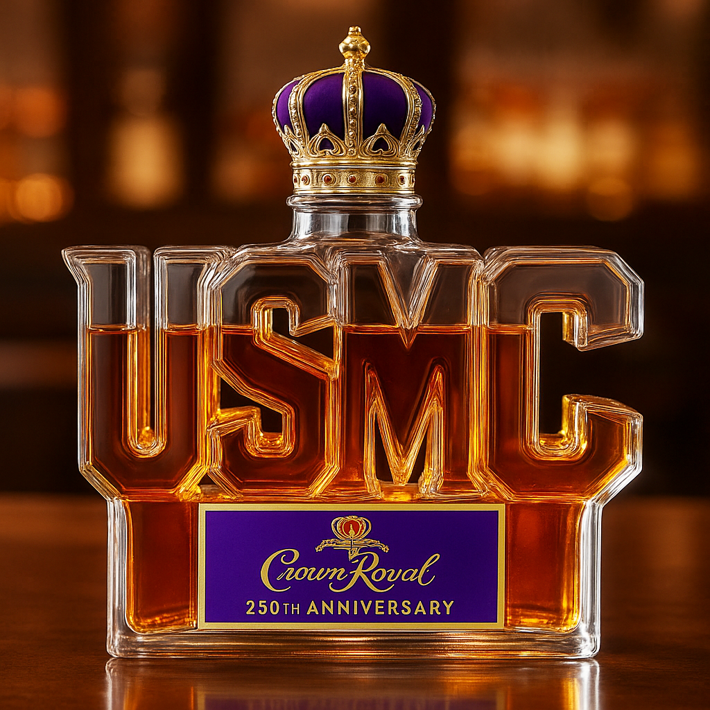 USMC 250th Anniversary Commemorative Whiskey Bottle