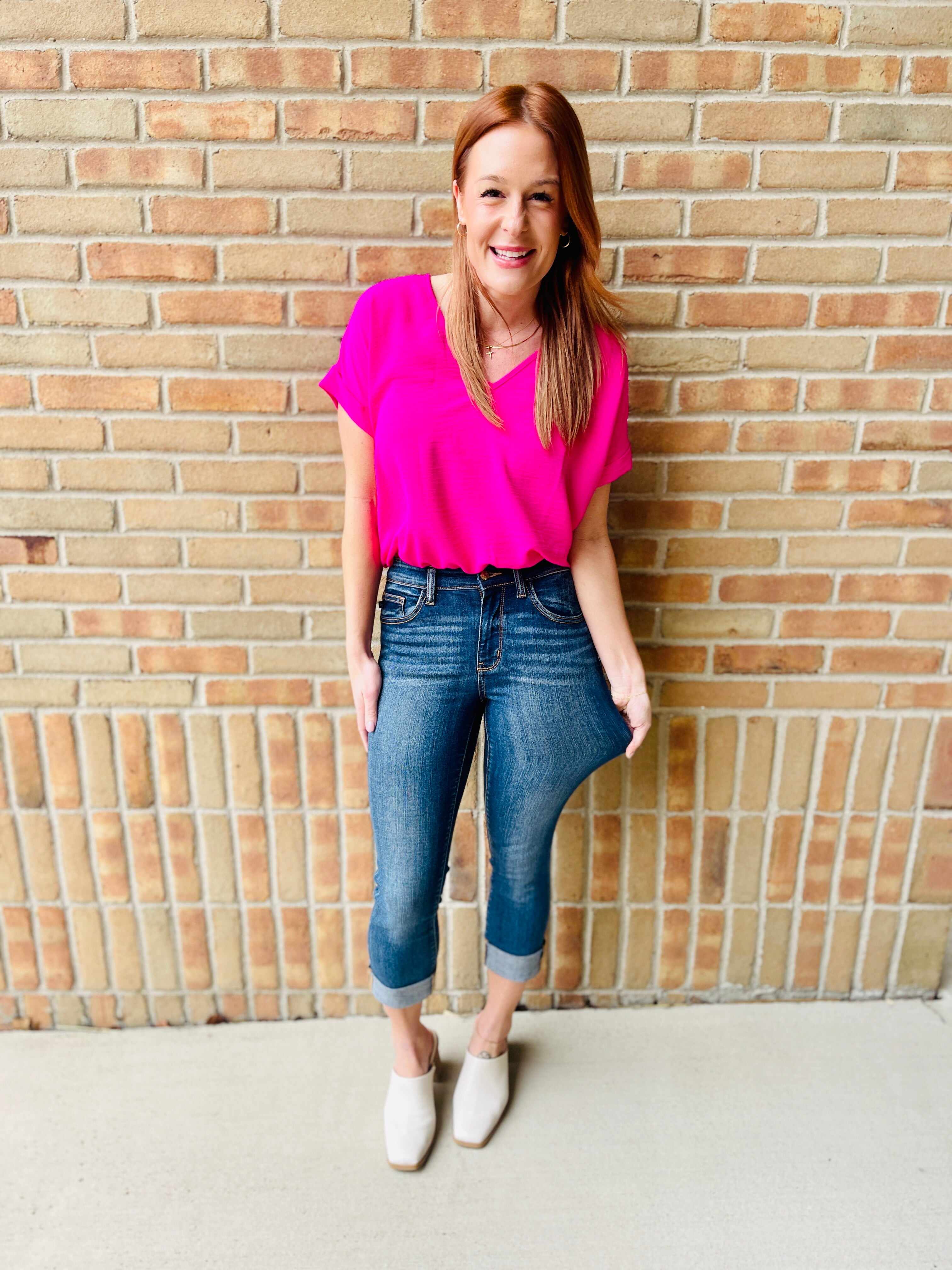 PLUS/REG Two in One Cuff This Way Skinny Jean / Capri