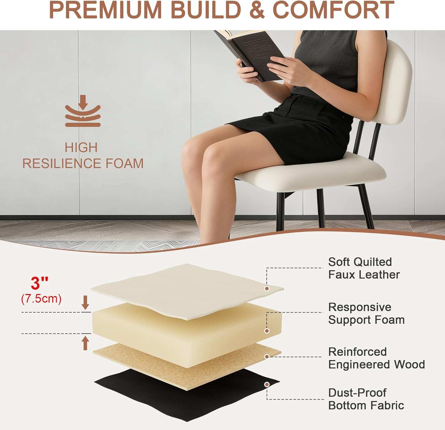 VECELO Dining Chairs Set of 2