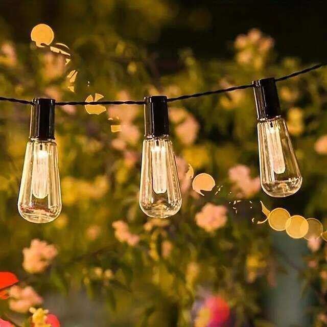 Solar Outdoor String Lights 20 Vintage Bulbs 5M 16.4FT for Camping Patio