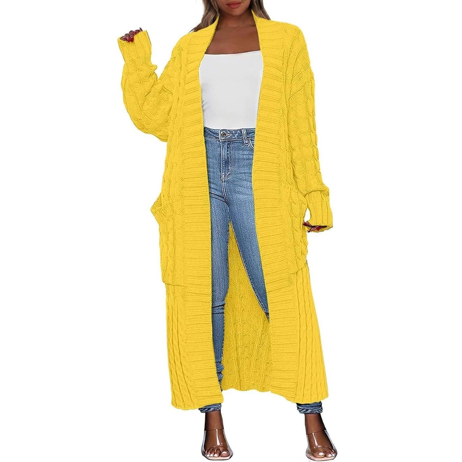 🔥 Last Day For Clearance !-Women's Long Cardigan 2026 Oversized Coat Long Sleeve Open Cardigan Knitted Extra