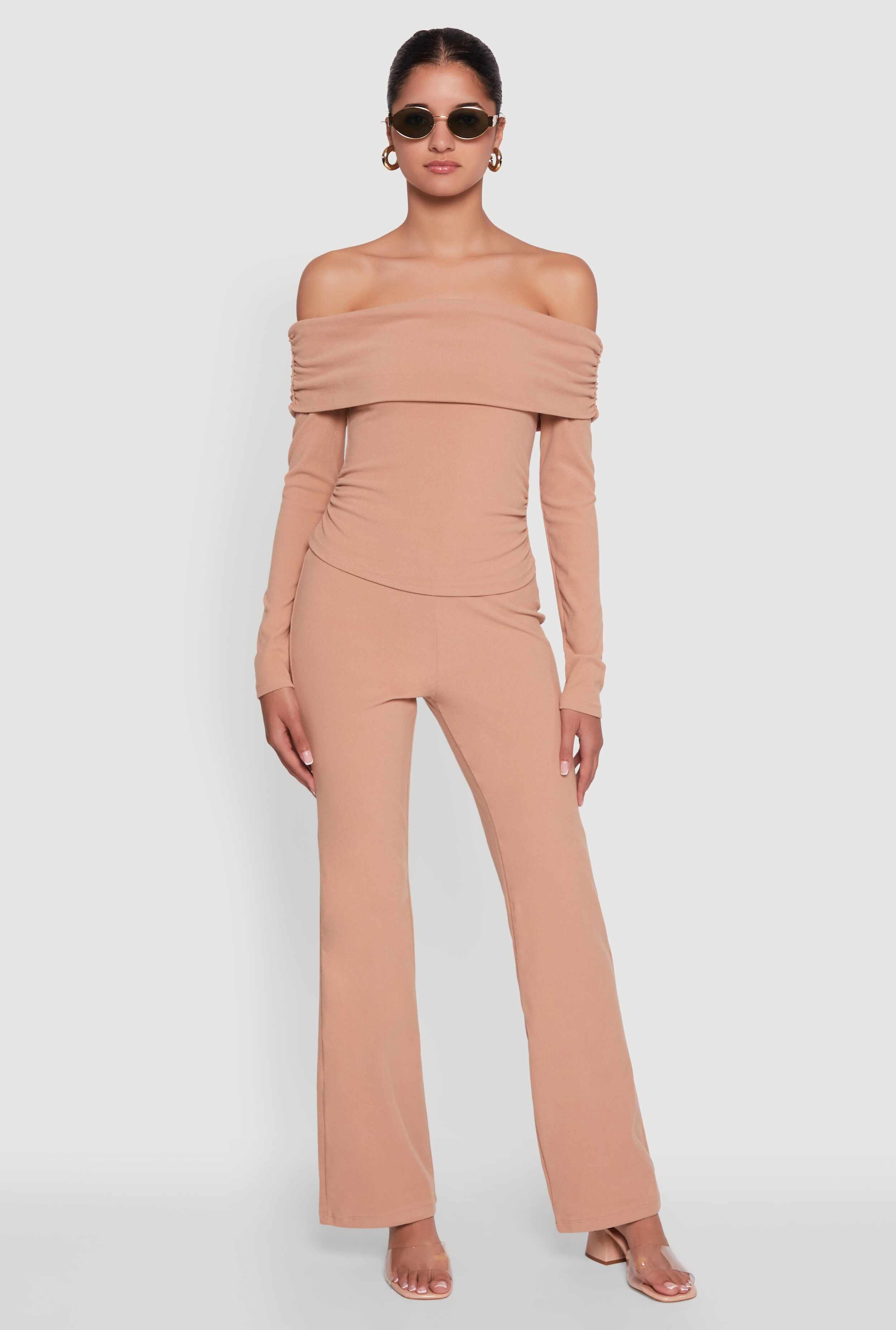 Haute Monde Fold Over Off The Shoulder Top