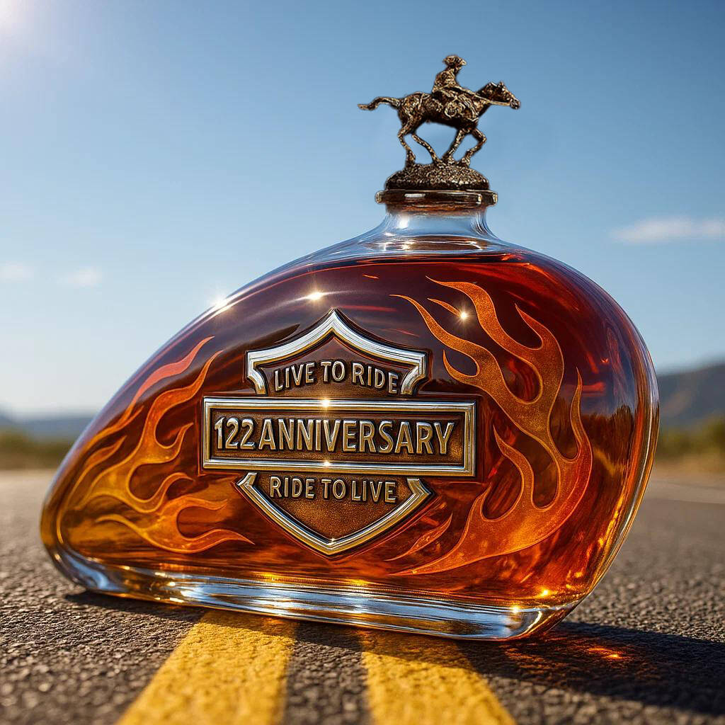 Harley 122 Anniversary Fuel Tank Whiskey Bottle