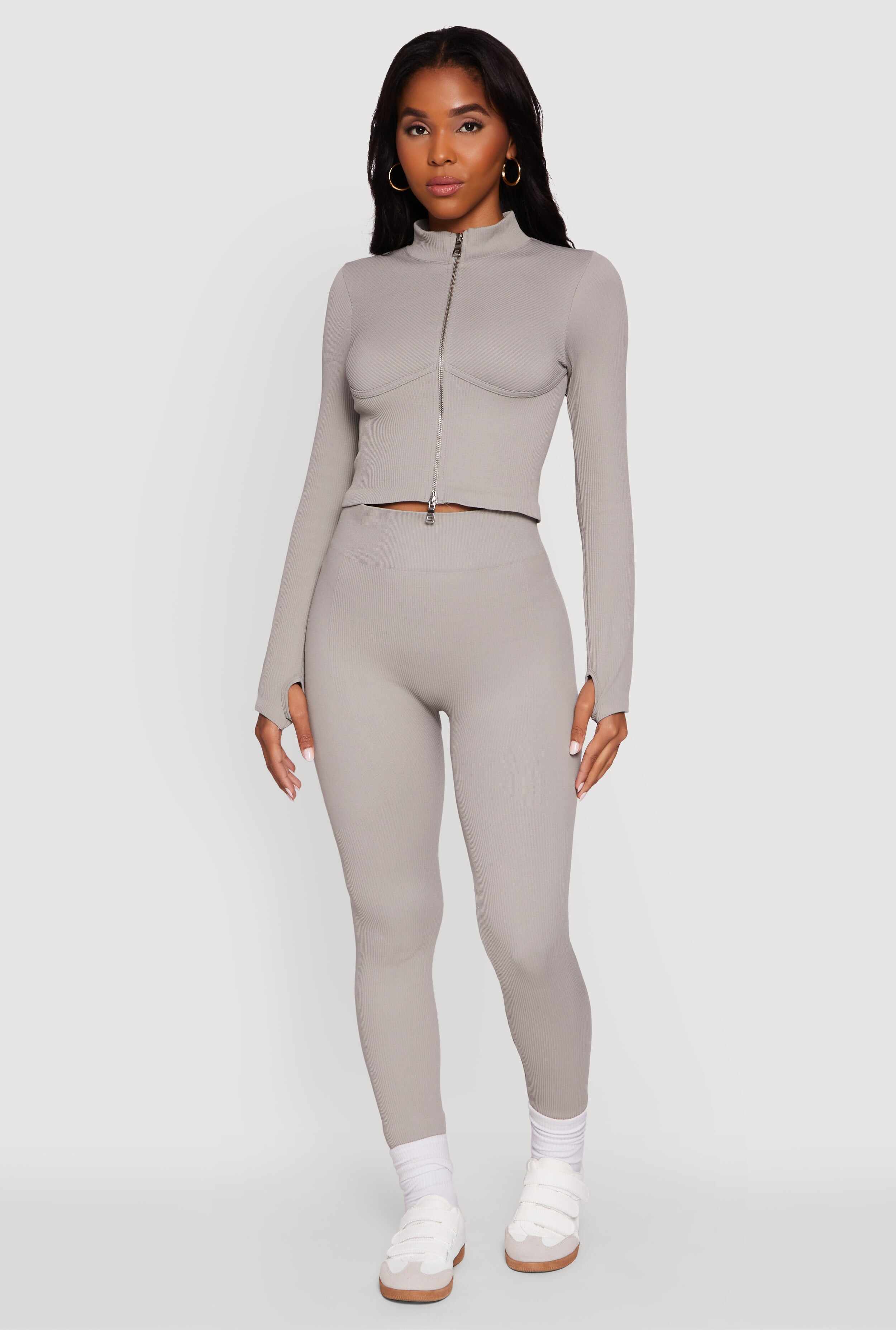 Seamless Ribbed High Waisted Leggings